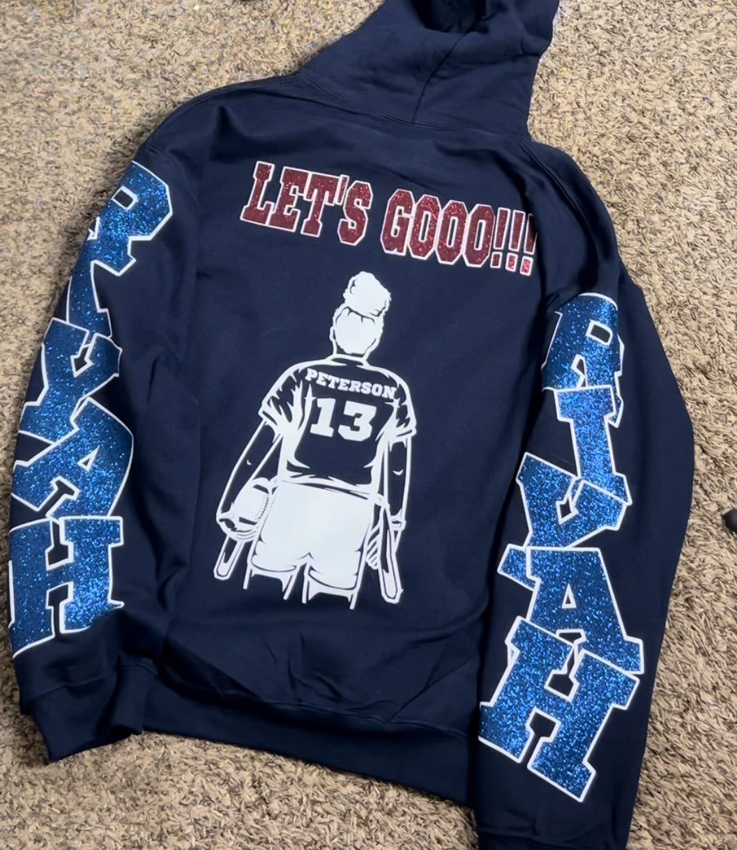 Custom Glitter Patchwork Hoodie