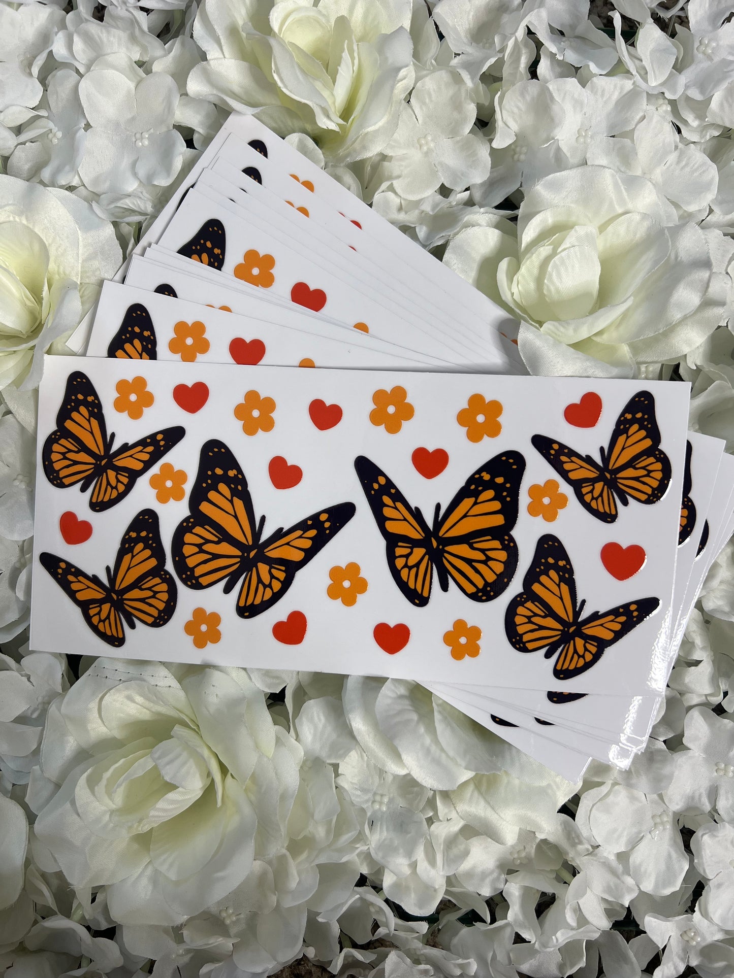 Butterfly and Hearts UV DTF